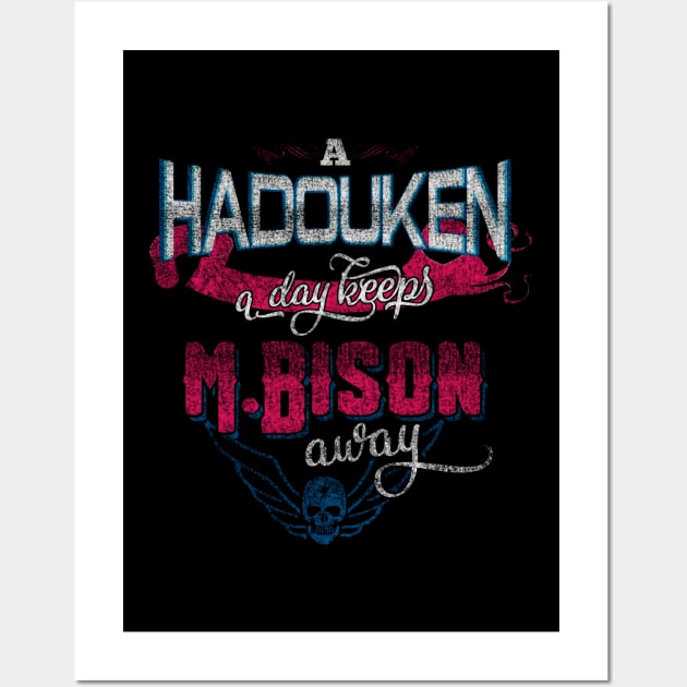 A Hadouken A Day Keeps M.Bison Away | Grunge Edition Wall Art by manoystee